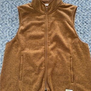 Orvis Brown Zip-Up Fleece Vest